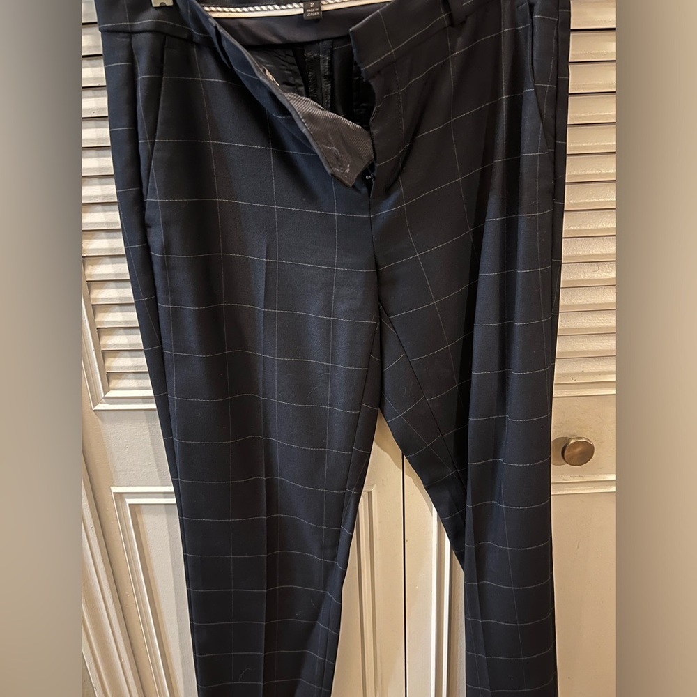 Banana Republic Navy Windowpane Pants